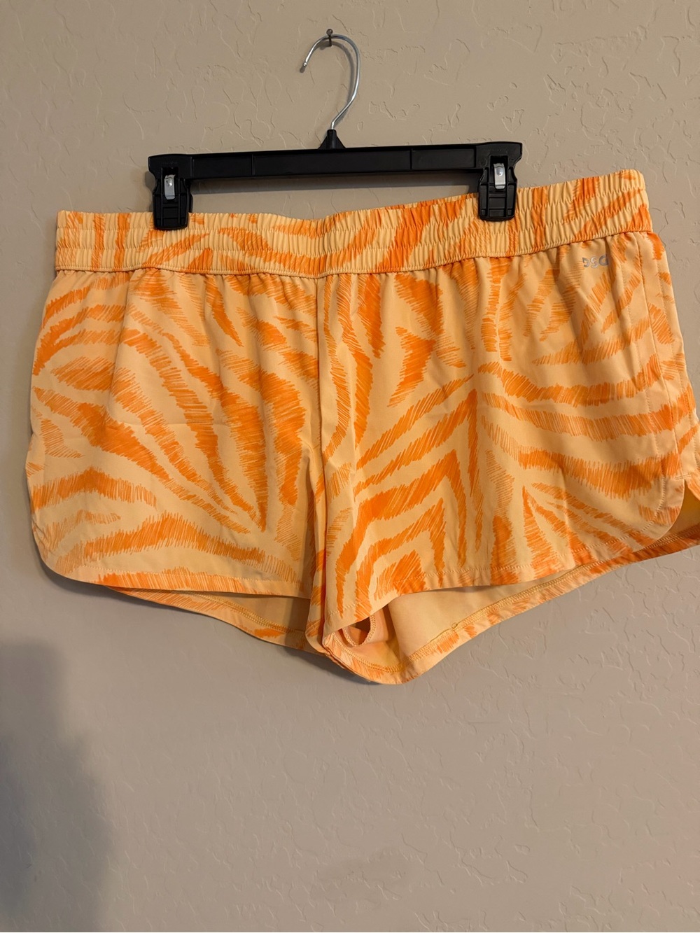 DSG Orange Zebra-Stripe Athletic Shorts